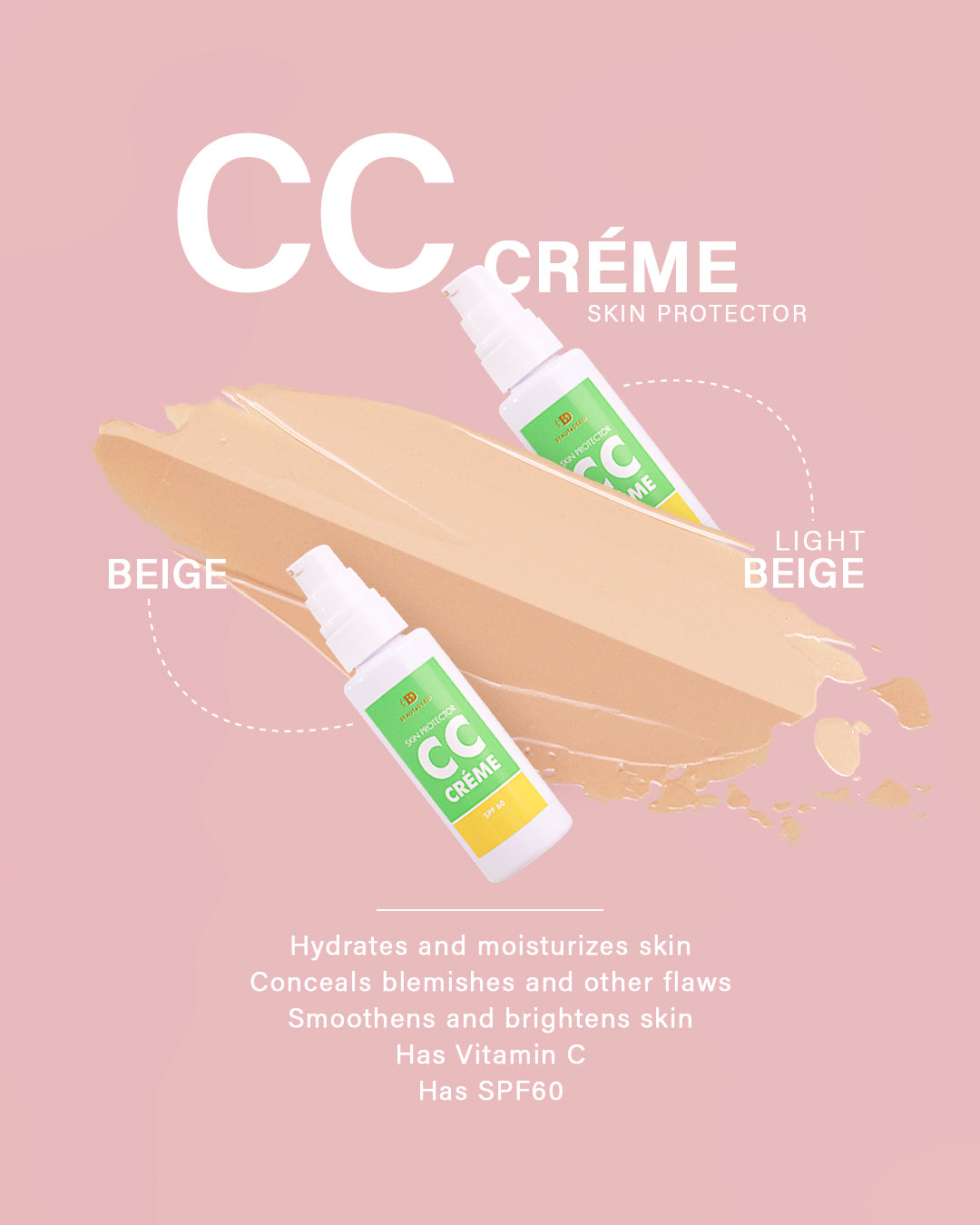 Beautederm CC Cream 60ml Light Beige Beige Shade