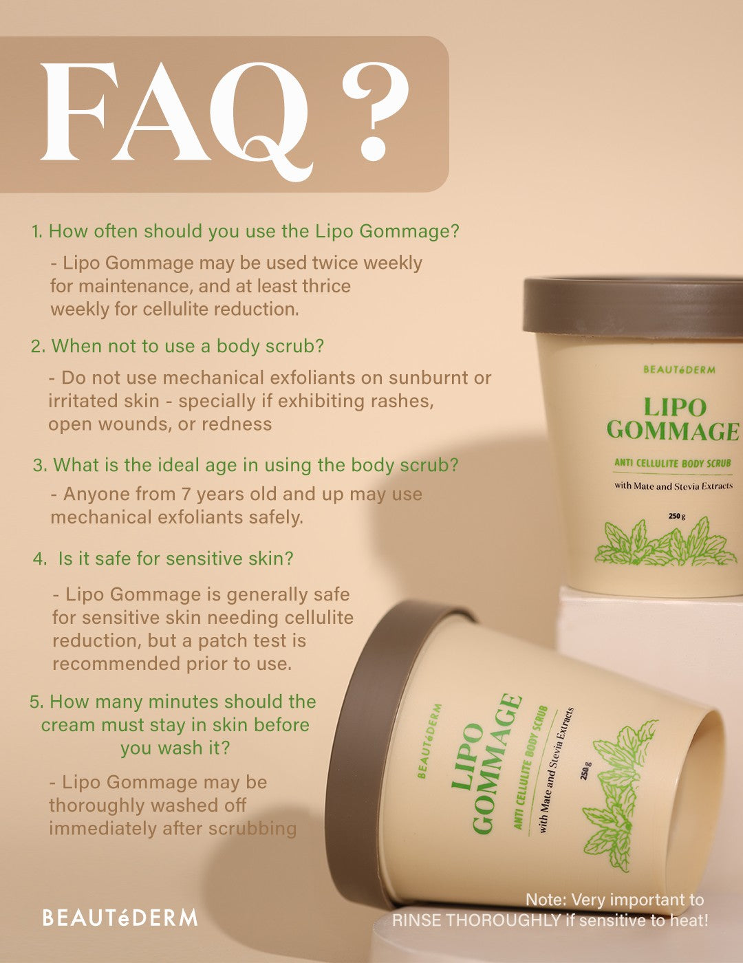 Beautederm Lipo Gommage Anti Cellulite Body Scrub FAQ